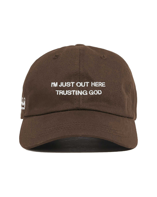Trusting God Dad Hat in Brown