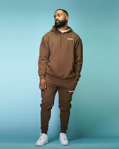 "Cozy" Made In His Image Jogger Set in Chestnut
