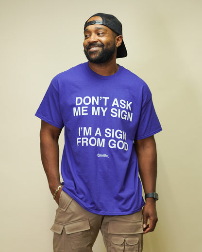 Sign From God Tee in Cobalt