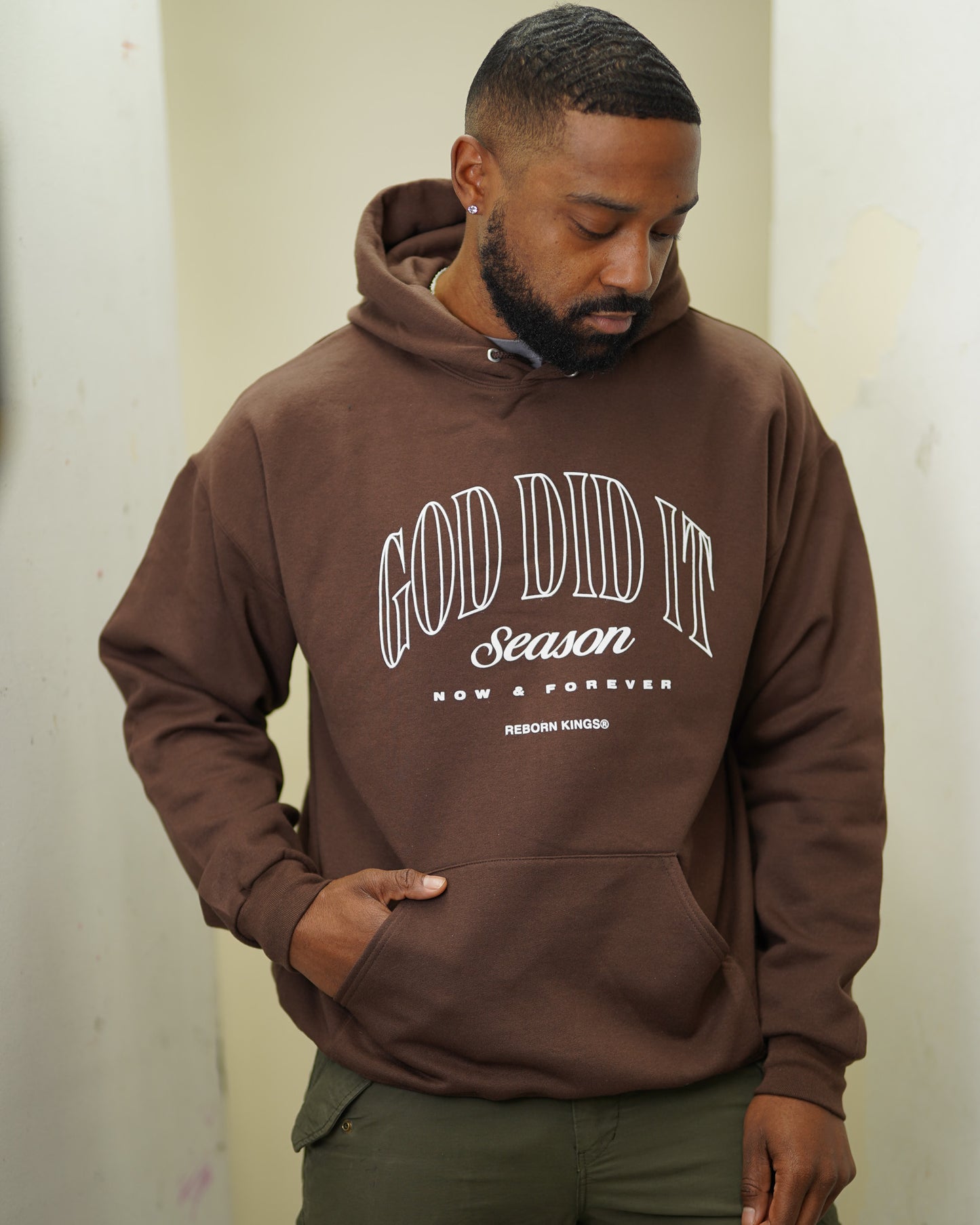 God Did It Season Hoodie in Brown – Reborn Kings