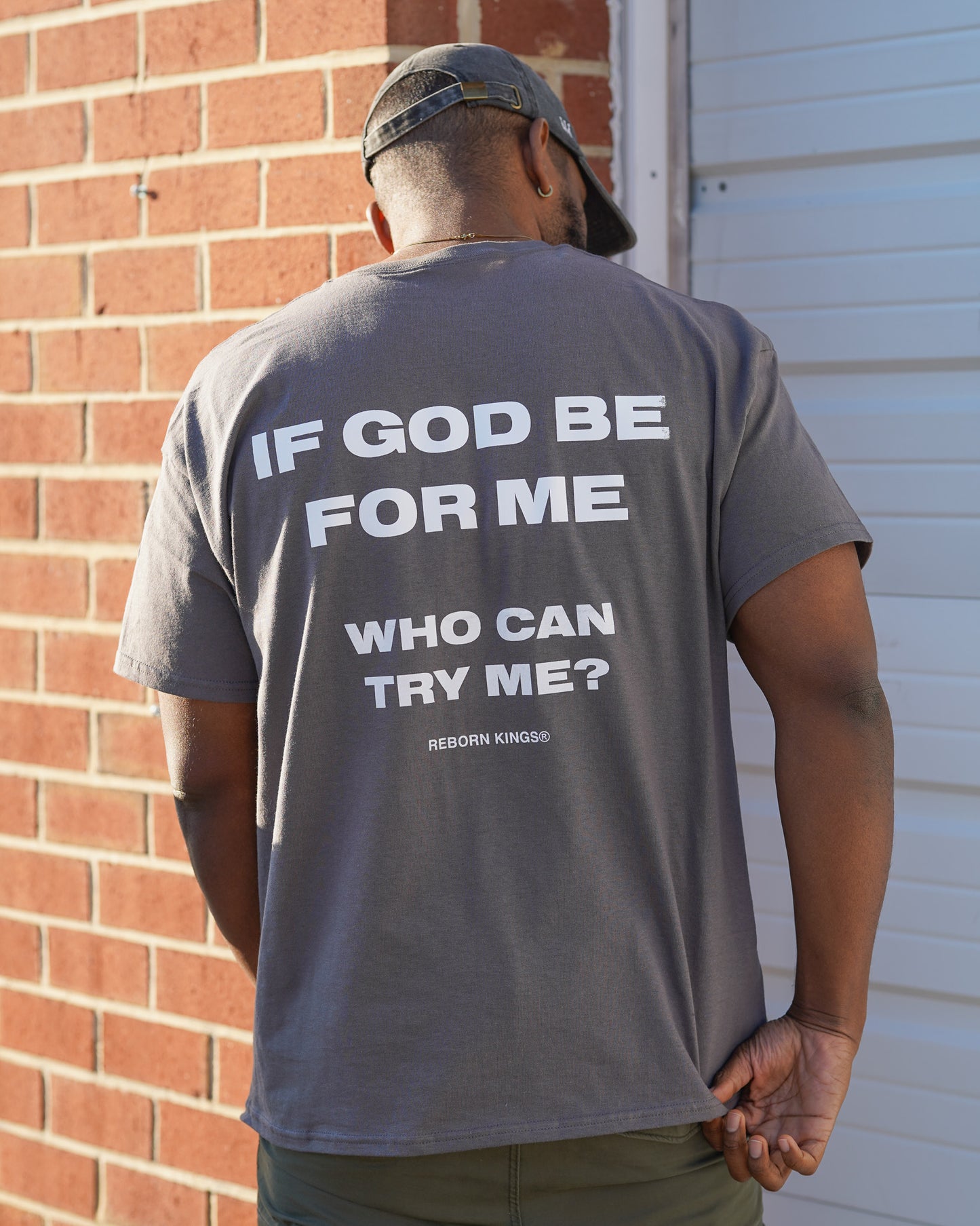If God Be For Me Tee in Charcoal