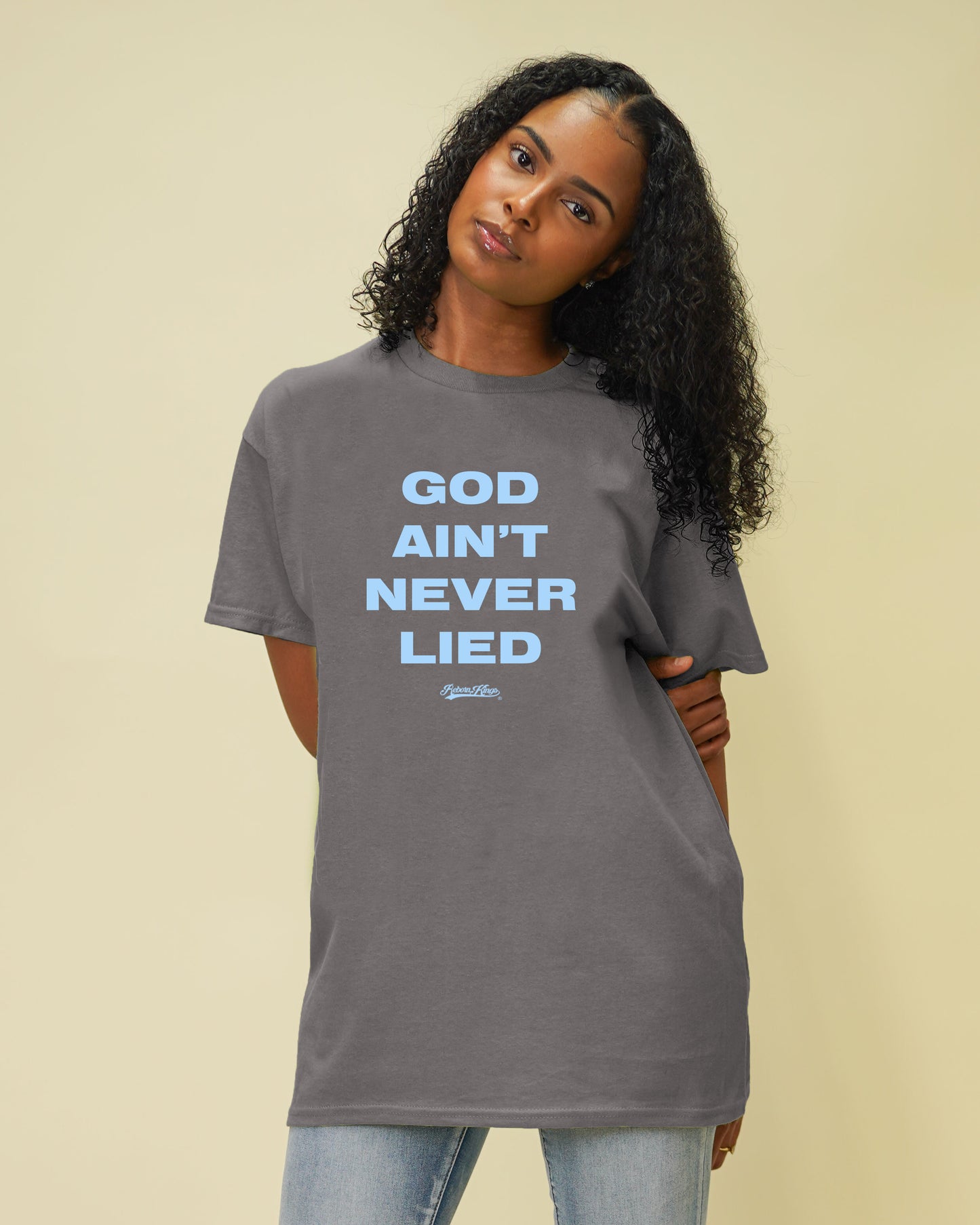 God Ain't Never Lied Tee in Charcoal