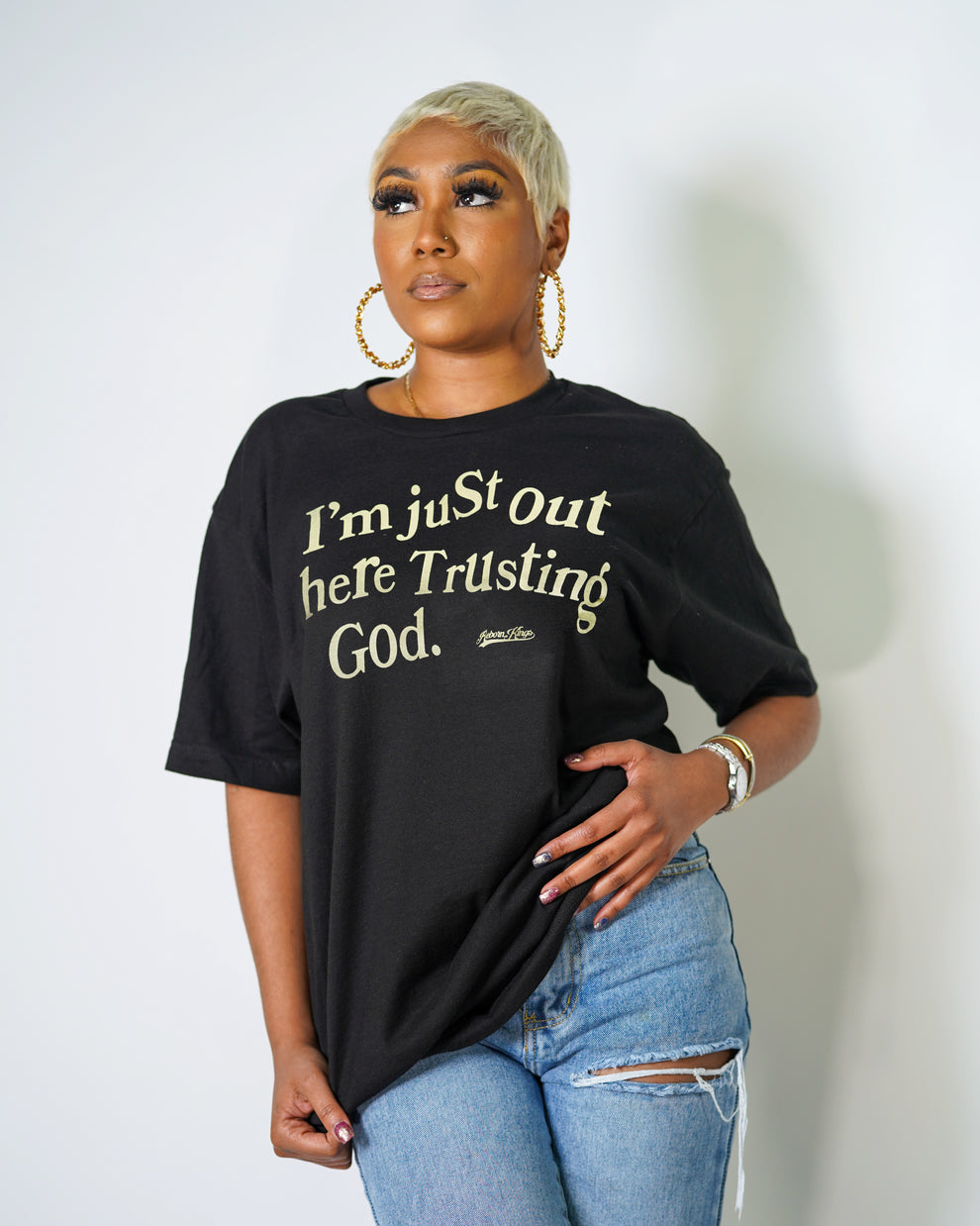 Trusting God Tee in Black – Reborn Kings