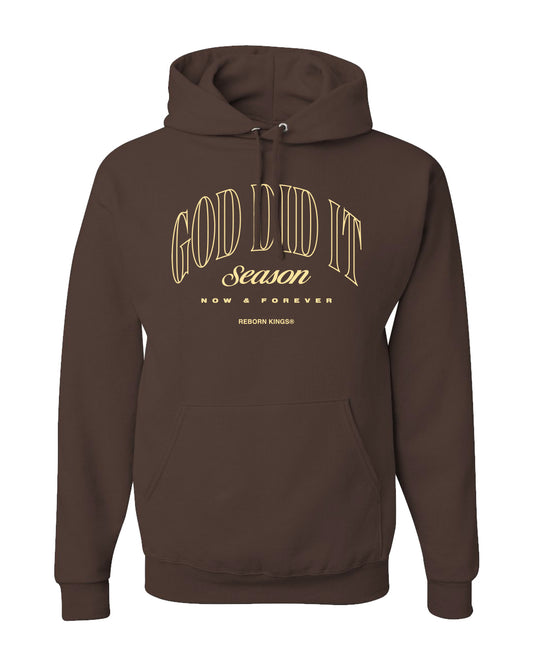 God Did It Hoodie in Brown