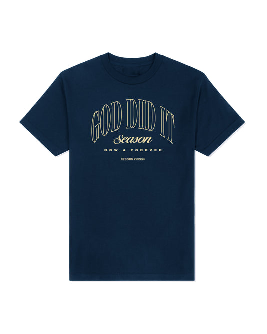 God Did It Tee in Navy