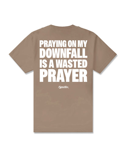 Wasted Prayer Tee in Camel