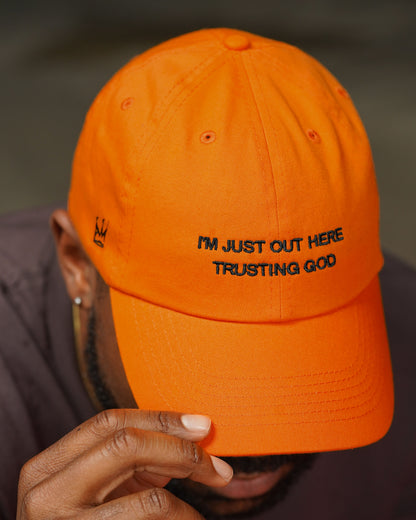 Trusting God Dad Hat in Orange