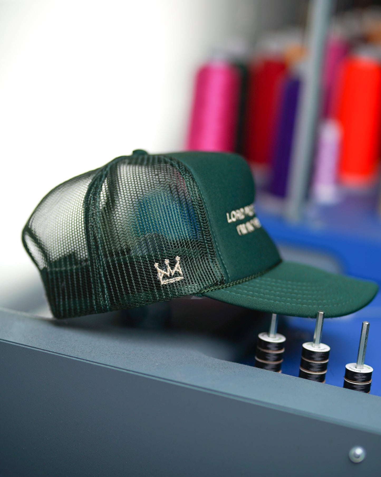 Lord Protect Me While I’m In These Streets Trucker Hat in Forest Green