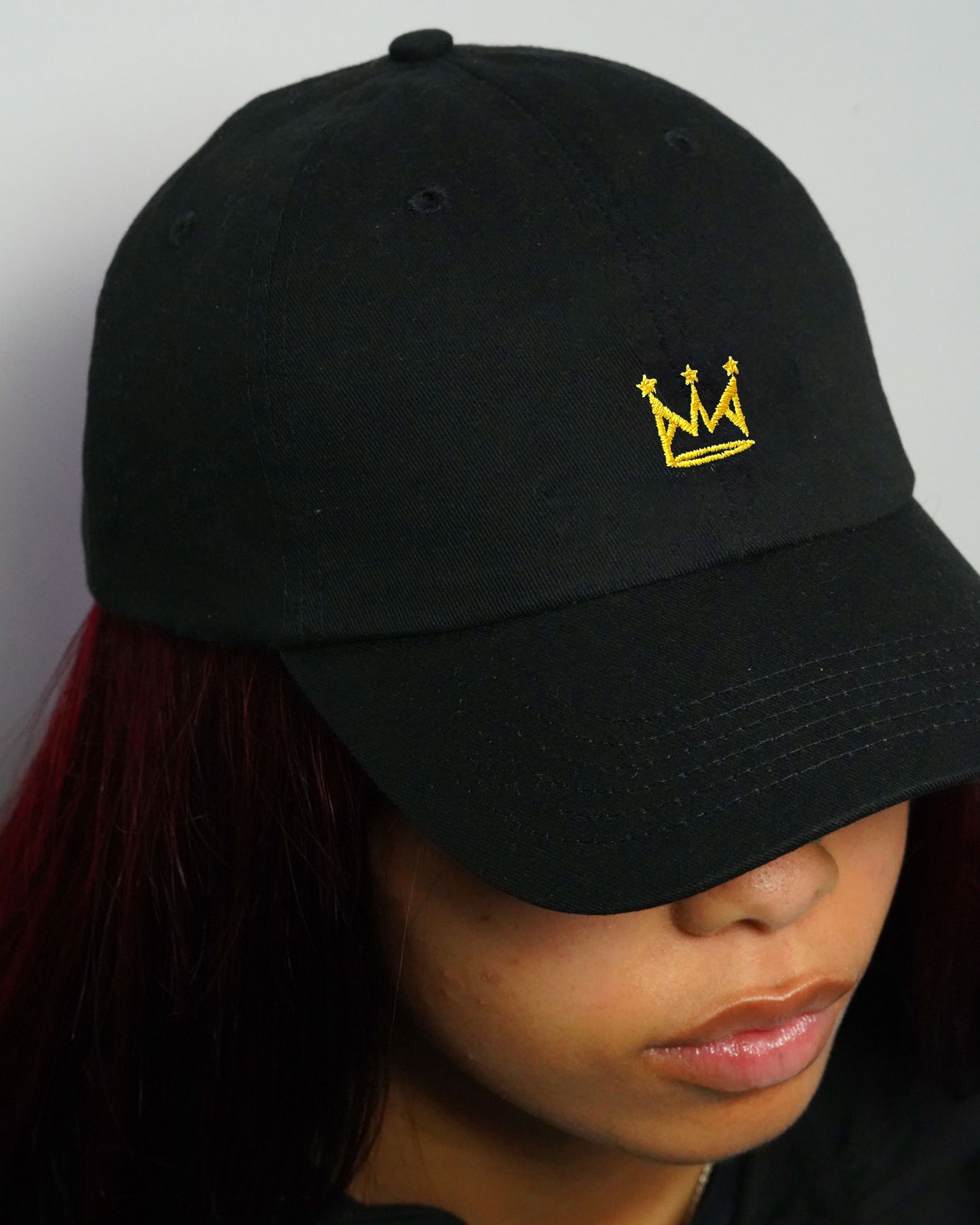 Crown Dad Hat in Black/Gold